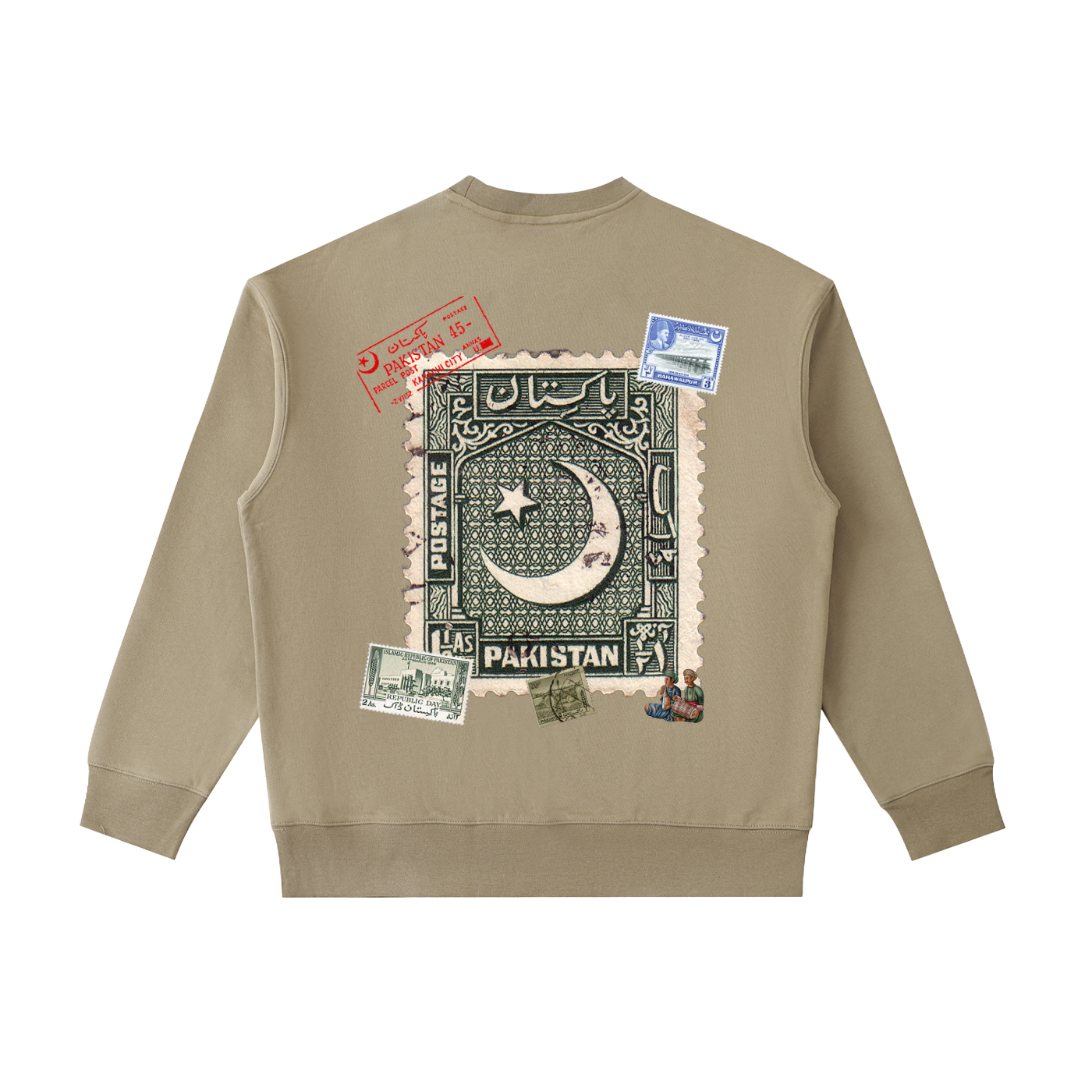 “Mahar” Crewneck Sweatshirt (Khaki)