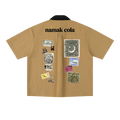 “Mahur” Block Short Sleeve Shirt (Brown)