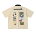 “Mahur” Block Short Sleeve Shirt (Cream)
