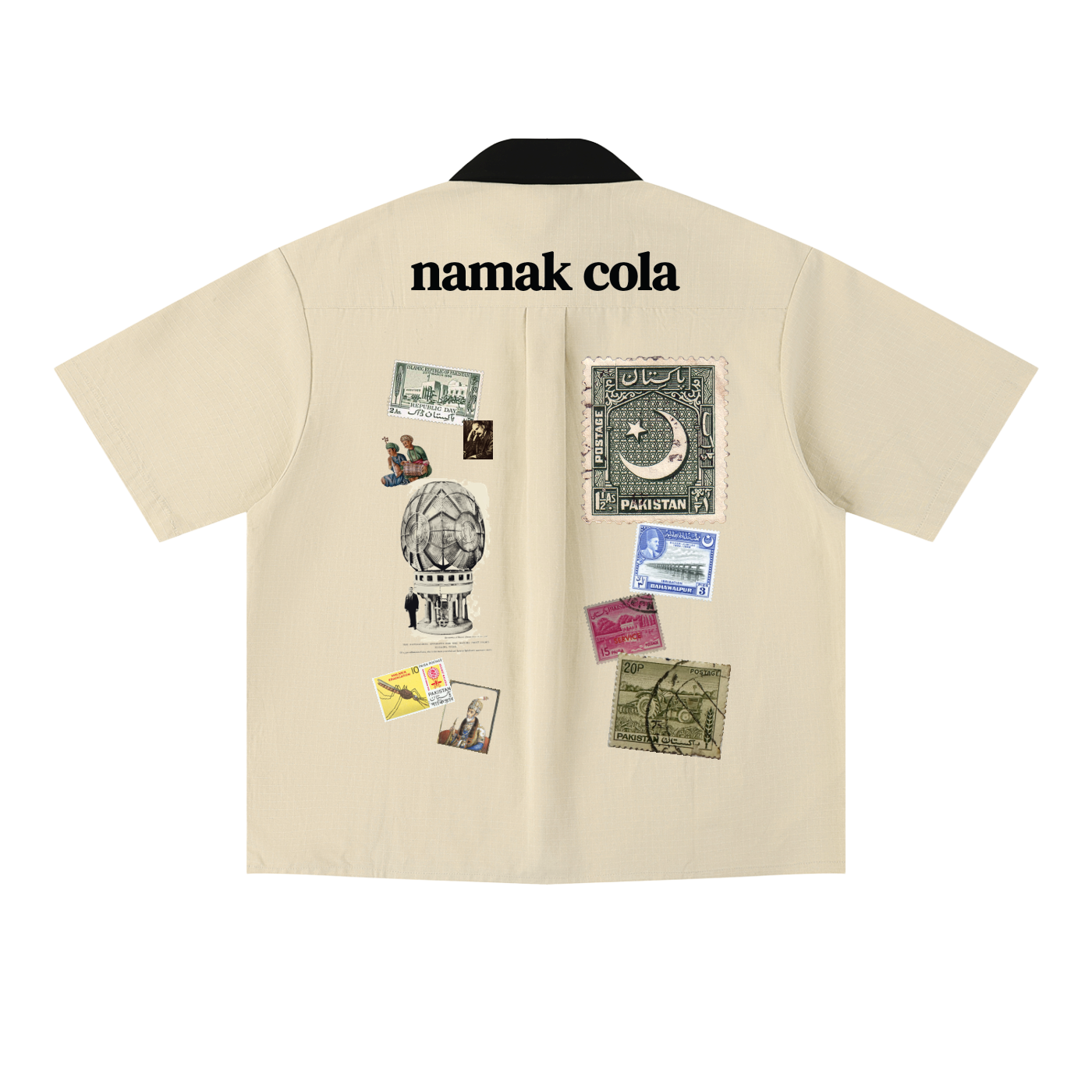 “Mahar” Block Short Sleeve Shirt (Cream)